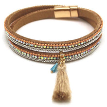 Load image into Gallery viewer, Magnet Tassel Leather Bracelet