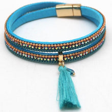 Load image into Gallery viewer, Magnet Tassel Leather Bracelet