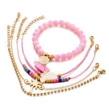 Load image into Gallery viewer, Pineapple Heart Tree Leather Bracelet Set