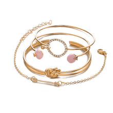 Load image into Gallery viewer, Arrow Knot Round Crystal Bracelet Set