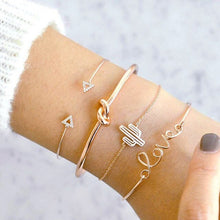 Load image into Gallery viewer, Leaves Knot  Gold Bracelet Set