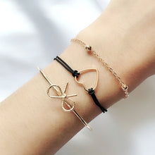 Load image into Gallery viewer, Leaves Knot  Gold Bracelet Set
