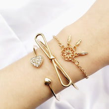 Load image into Gallery viewer, Leaves Knot  Gold Bracelet Set