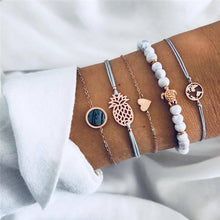 Load image into Gallery viewer, Turtle Heart Map Pineapple Bead Bracelet Set