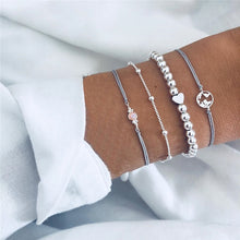 Load image into Gallery viewer, Heart Feather Bracelet Sets