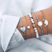 Load image into Gallery viewer, Heart Feather Bracelet Sets