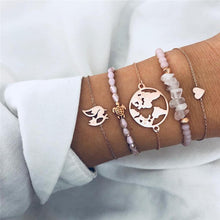 Load image into Gallery viewer, Turtle Map Heart  Bracelet Set