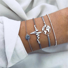 Load image into Gallery viewer, Shell Love Leaf Tassel Bracelet Set