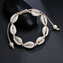 Load image into Gallery viewer, Shell Love Leaf Tassel Bracelet Set