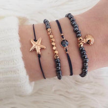 Load image into Gallery viewer, Shell Love Leaf Tassel Bracelet Set