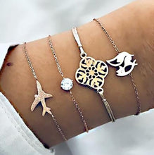 Load image into Gallery viewer, Shell Love Leaf Tassel Bracelet Set