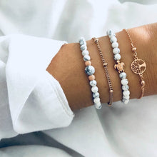 Load image into Gallery viewer, Shell Love Leaf Tassel Bracelet Set